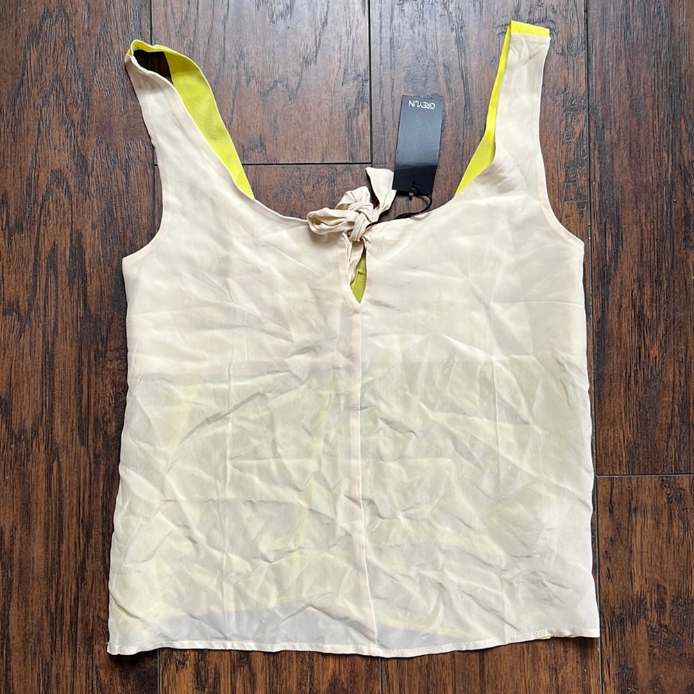 Anthropologie Greylin 100% Silk Color-block Tank